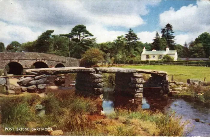 Framed Print : Post Bridge, Postbridge Village, Devon Framed Print : Post Bridge, Postbridge Village, Devon
