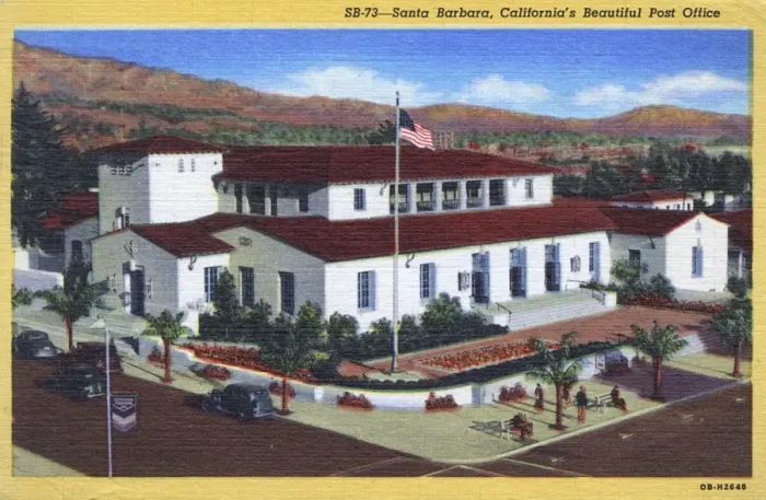Framed Print : Post Office building, Santa Barbara, California, USA Framed Print : Post Office building, Santa Barbara, California, USA