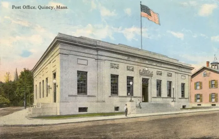 Framed Print : Post Office at Quincy, Massachusetts, USA Framed Print : Post Office at Quincy, Massachusetts, USA