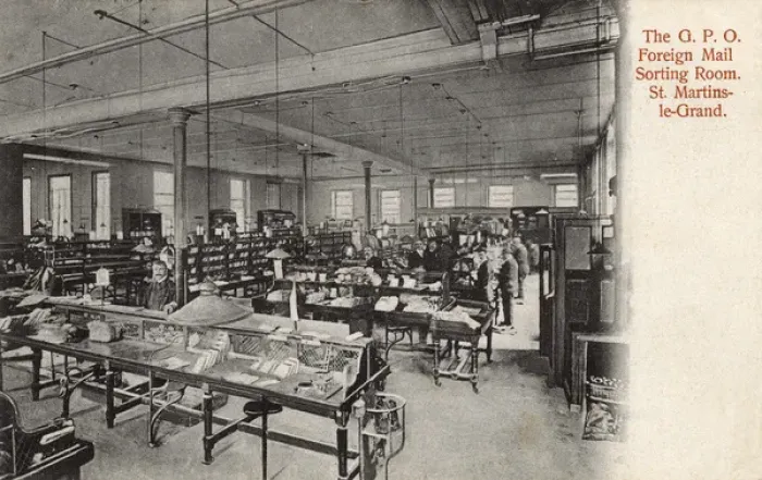 Framed Print : Post Office Sorting 1904 Framed Print : Post Office Sorting 1904