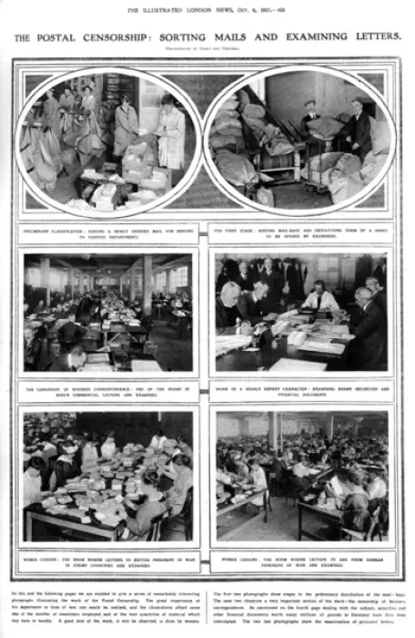 Framed Print : The postal censorship: sorting mails and examining letters Framed Print : The postal censorship: sorting mails and examining letters