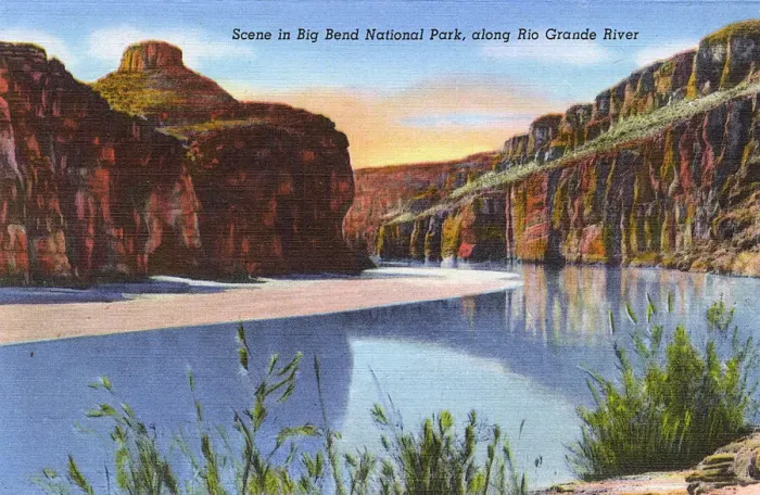 Framed Print : Postcard booklet, Rio Grande and National Park, Texas, USA Framed Print : Postcard booklet, Rio Grande and National Park, Texas, USA