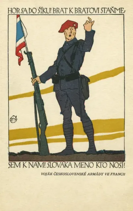 Framed Print : Postcard, Czechoslovak Recruiting Office, WW1 Framed Print : Postcard, Czechoslovak Recruiting Office, WW1