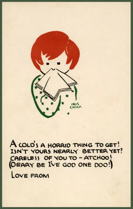 Framed Print : Postcard design - A Colds a horrid thing to get Framed Print : Postcard design - A Colds a horrid thing to get