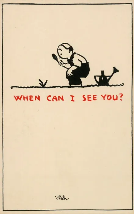 Framed Print : Postcard design - When can I see you? Framed Print : Postcard design - When can I see you?