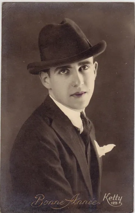 Framed Print : Postcard of effete French man, 1920s Framed Print : Postcard of effete French man, 1920s