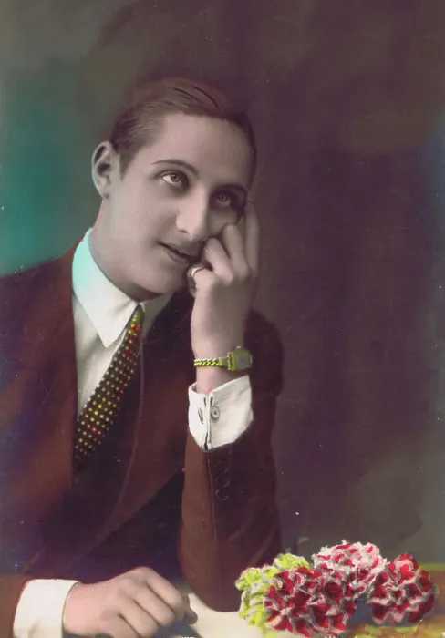 Framed Print : Postcard of effete French man, 1920s Framed Print : Postcard of effete French man, 1920s