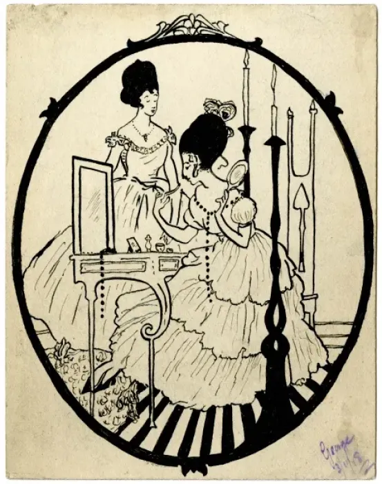 Framed Print : Postcard by George Ranstead - ladies in their boudoir Framed Print : Postcard by George Ranstead - ladies in their boudoir