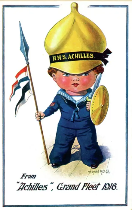 Framed Print : Postcard, Sailor boy, HMS Achilles, Grand Fleet 1916, WW1 Date: 1916 Framed Print : Postcard, Sailor boy, HMS Achilles, Grand Fleet 1916, WW1 Date: 1916