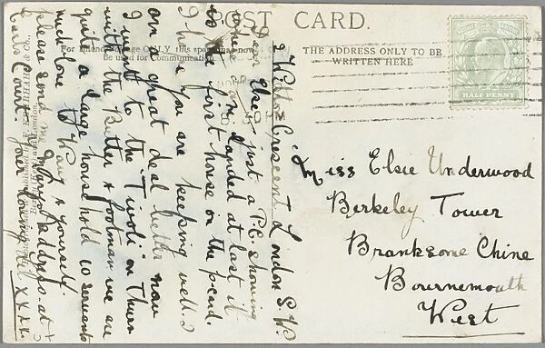 Postcard from a serving girl