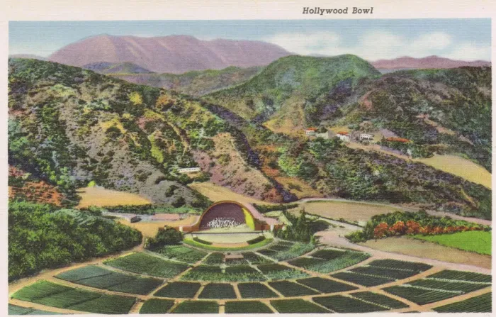 Framed Print : Postcard showing the Hollywood Bowl, 1930s Framed Print : Postcard showing the Hollywood Bowl, 1930s