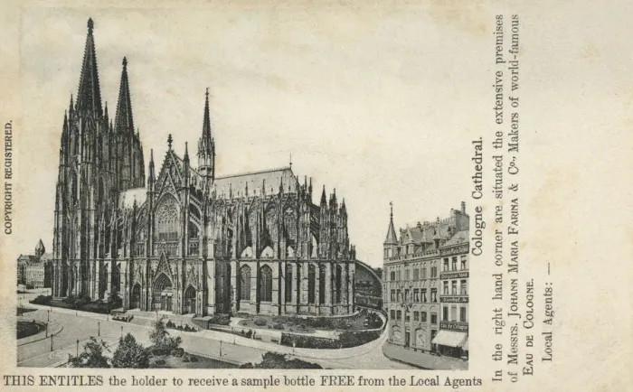 Framed Print : Postcard ticket for a free sample of Cologne - The Cathedral Framed Print : Postcard ticket for a free sample of Cologne - The Cathedral