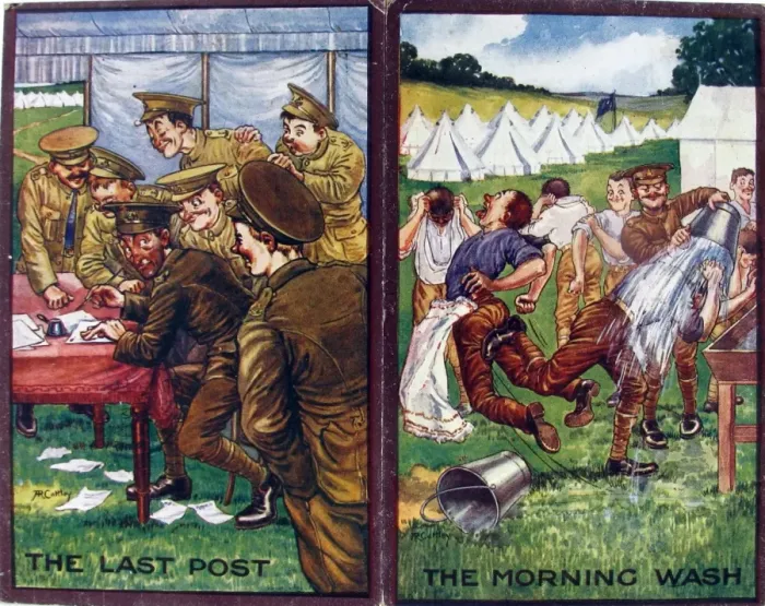 Framed Print : Two postcards by R Cattey - WWI era Framed Print : Two postcards by R Cattey - WWI era