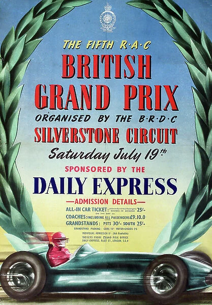 Poster, 5th RAC British Grand Prix, Silverstone Circuit