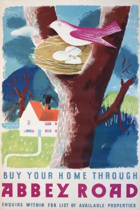 Framed Print : Poster advertising Abbey Road estate agents Framed Print : Poster advertising Abbey Road estate agents