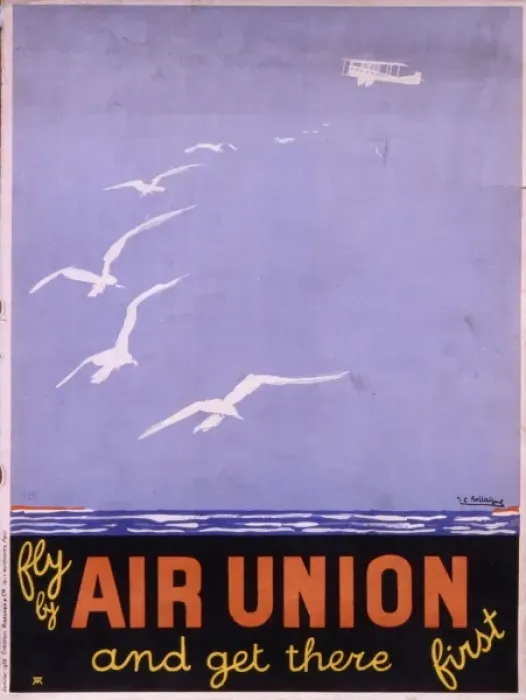 Framed Print : Poster advertising Air Union flights Framed Print : Poster advertising Air Union flights