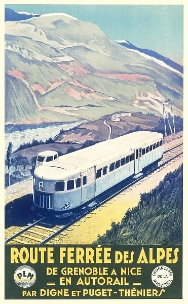 Poster advertising the alpine railway