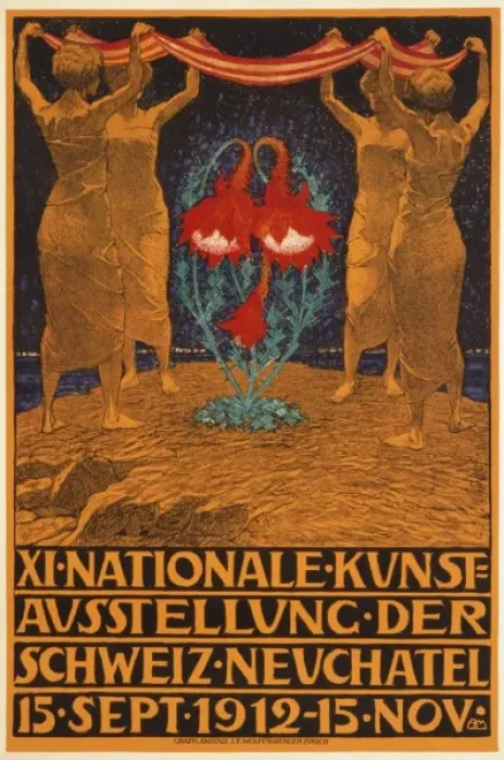 Framed Print : Poster advertising an Art Exhibition in Neuchatel Framed Print : Poster advertising an Art Exhibition in Neuchatel