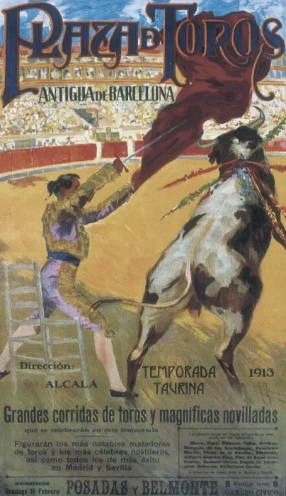 Framed Print : Poster advertising the bullfighting season Framed Print : Poster advertising the bullfighting season