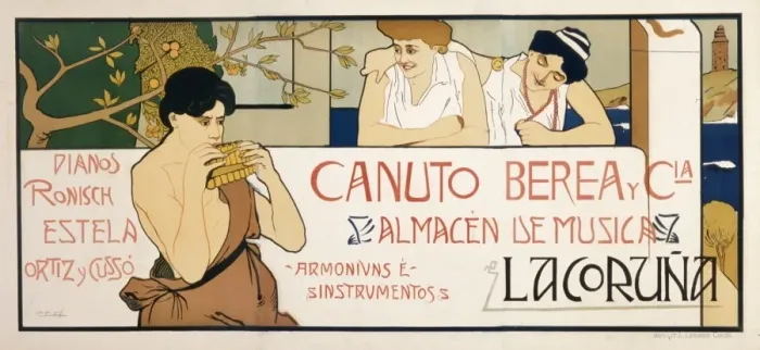 Framed Print : Poster advertising Canuto Berea musical instruments Framed Print : Poster advertising Canuto Berea musical instruments