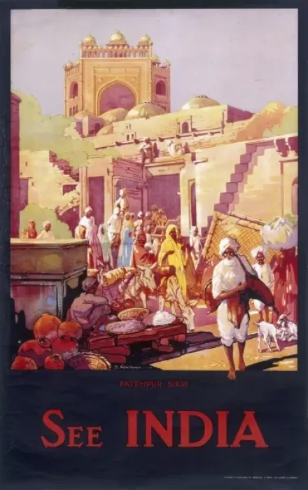 Framed Print : Poster advertising Fatehpur Sikri, India Framed Print : Poster advertising Fatehpur Sikri, India