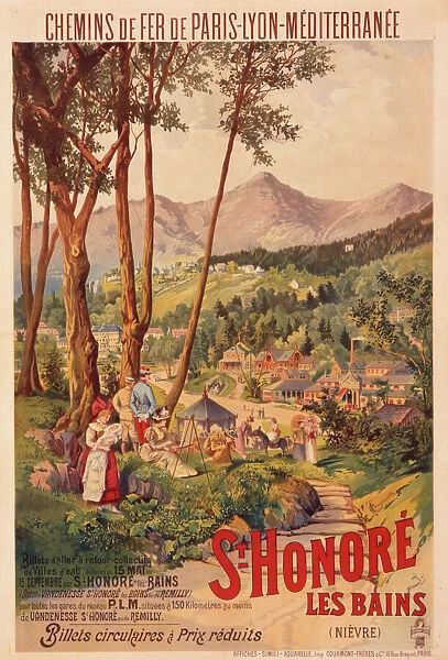 Poster advertising French railways to St Honore les Bains