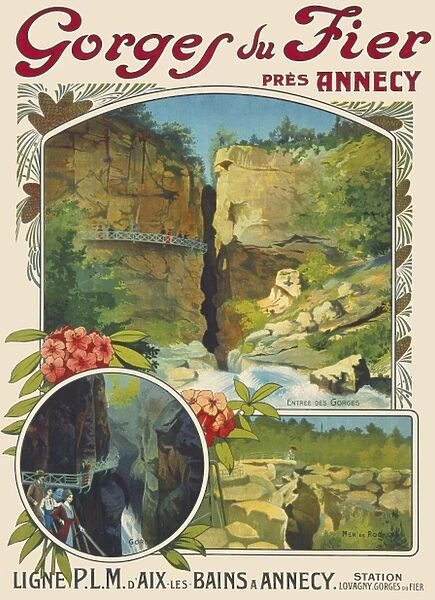 Poster advertising Gorges du Fier, France