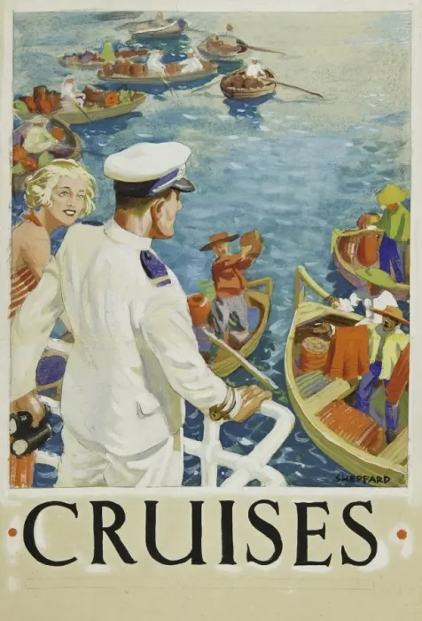 Framed Print : Poster advertising luxury cruises Framed Print : Poster advertising luxury cruises