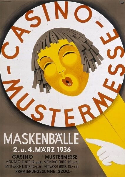 Poster advertising a masked ball