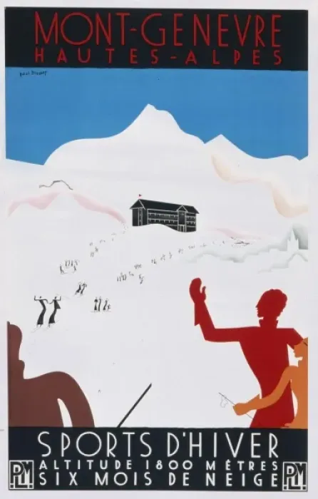 Framed Print : Poster advertising Mont Genevre for Winter Sports Framed Print : Poster advertising Mont Genevre for Winter Sports
