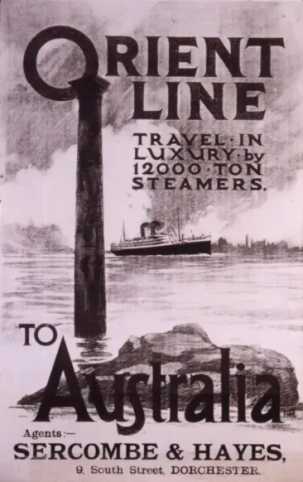 Framed Print : Poster advertising Orient Line to Australia Framed Print : Poster advertising Orient Line to Australia