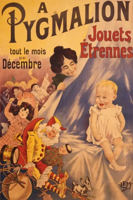 Framed Print : Poster advertising Pygmalion for babys first toys Framed Print : Poster advertising Pygmalion for babys first toys