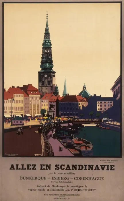 Framed Print : Poster advertising sea trips to Scandinavia Framed Print : Poster advertising sea trips to Scandinavia