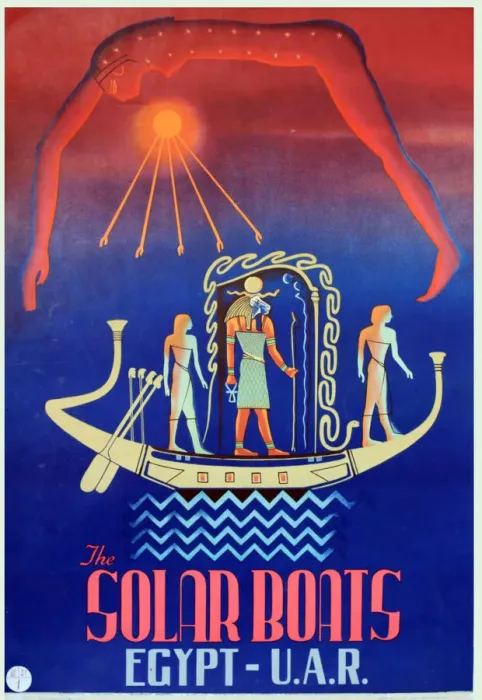 Framed Print : Poster advertising the Solar Boats, Egypt, United Arab Republic. Date: circa 1950s Framed Print : Poster advertising the Solar Boats, Egypt, United Arab Republic. Date: circa 1950s