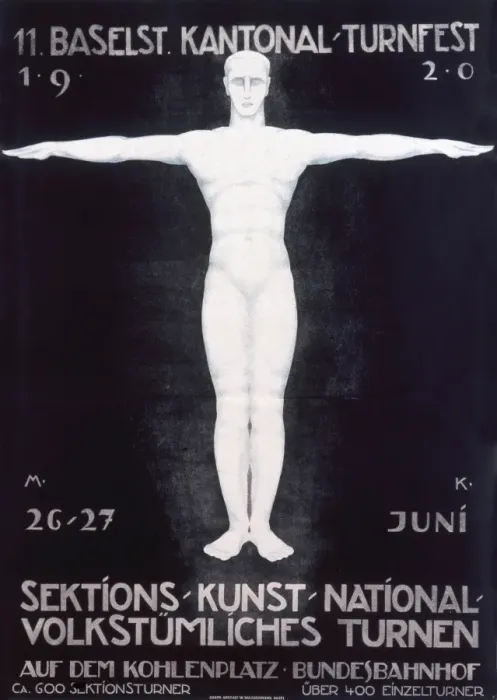 Framed Print : Poster advertising a Sports Festival in Basel, Switzerland Framed Print : Poster advertising a Sports Festival in Basel, Switzerland
