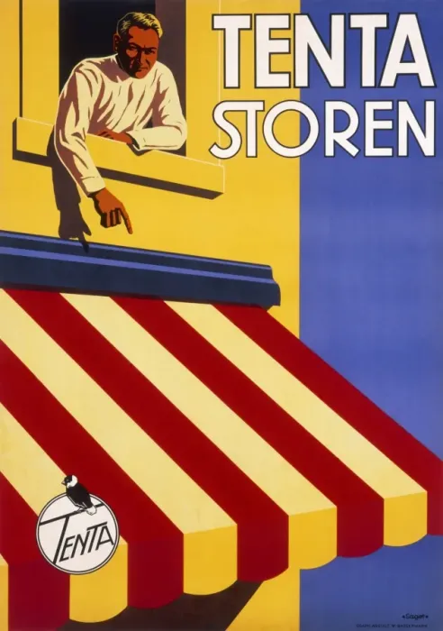 Framed Print : Poster advertising Tenta Storen blinds Framed Print : Poster advertising Tenta Storen blinds