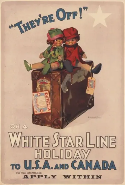 Framed Print : Poster advertising White Star Line to USA and Canada Framed Print : Poster advertising White Star Line to USA and Canada