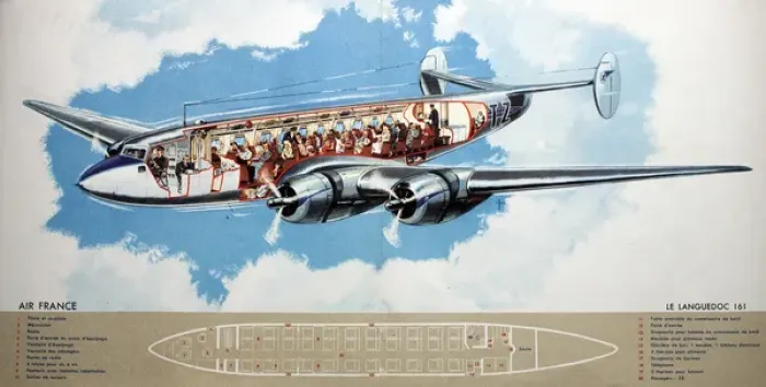 Framed Print : Poster, Air France Framed Print : Poster, Air France