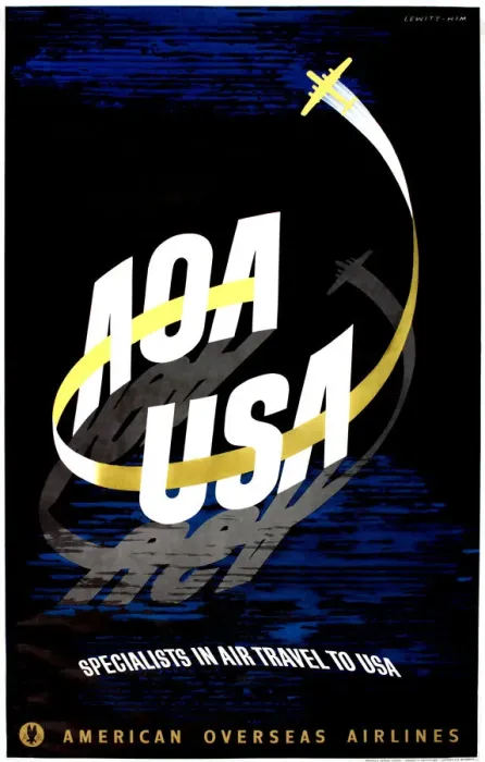 Framed Print : Poster, American Overseas Airlines Framed Print : Poster, American Overseas Airlines