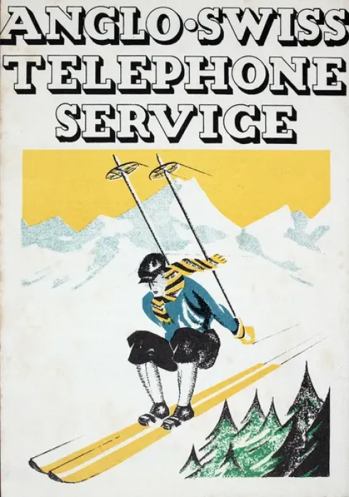 Framed Print : Poster, Anglo-Swiss Telephone Service Framed Print : Poster, Anglo-Swiss Telephone Service
