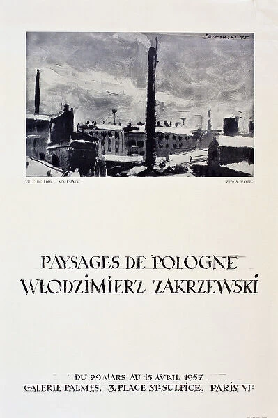 Poster, art exhibition, Wlodzimierz Zakrzewski, Paris
