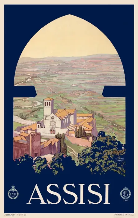 Framed Print : Poster, Assisi, Italy Framed Print : Poster, Assisi, Italy