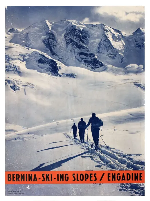 Framed Print : Poster, Bernina Skiing Slopes, Engadine, Switzerland Framed Print : Poster, Bernina Skiing Slopes, Engadine, Switzerland