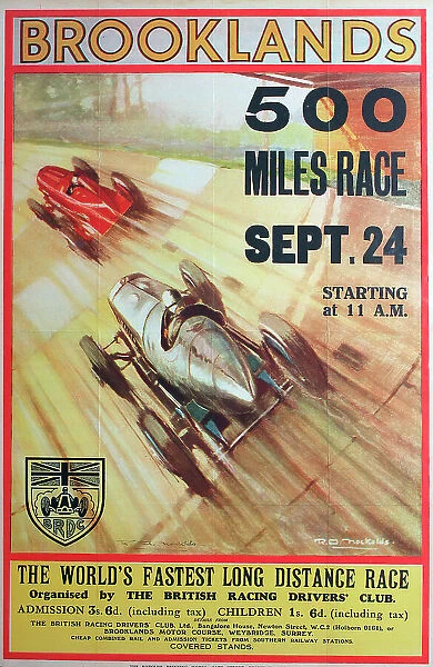 Poster, Brooklands 500 miles race