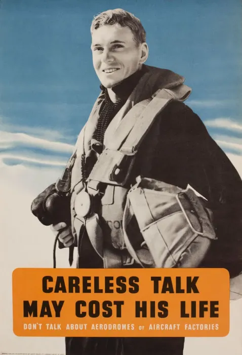 Framed Print : Poster, Careless Talk May Cost His Life, WW2 Framed Print : Poster, Careless Talk May Cost His Life, WW2