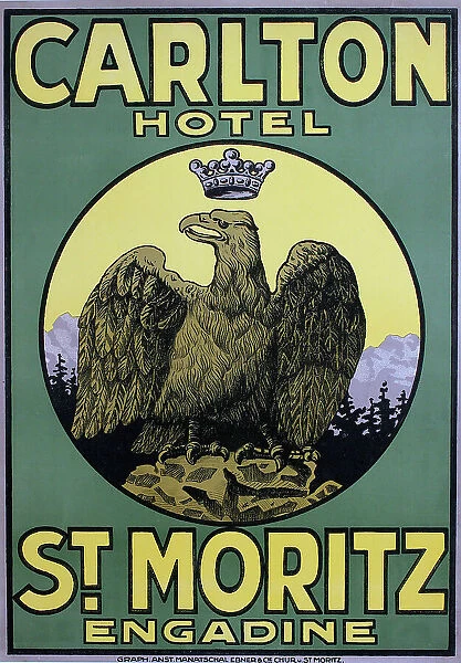 Poster, Carlton Hotel, St Moritz, Switzerland