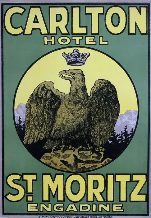 Framed Print : Poster, Carlton Hotel, St Moritz, Switzerland Framed Print : Poster, Carlton Hotel, St Moritz, Switzerland