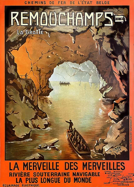 Poster, Caves of Remouchamps, Liege, Belgium