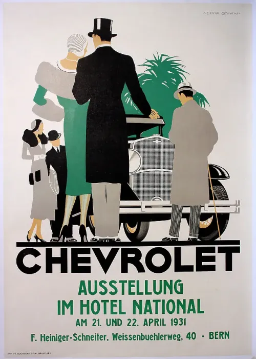 Framed Print : Poster, Chevrolet exhibition, Switzerland Framed Print : Poster, Chevrolet exhibition, Switzerland
