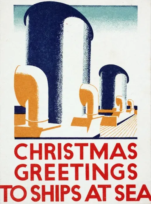 Framed Print : Poster, Christmas Greetings to Ships at Sea Framed Print : Poster, Christmas Greetings to Ships at Sea
